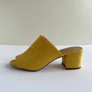 Yellow Mule Sandal - Fauz Suede